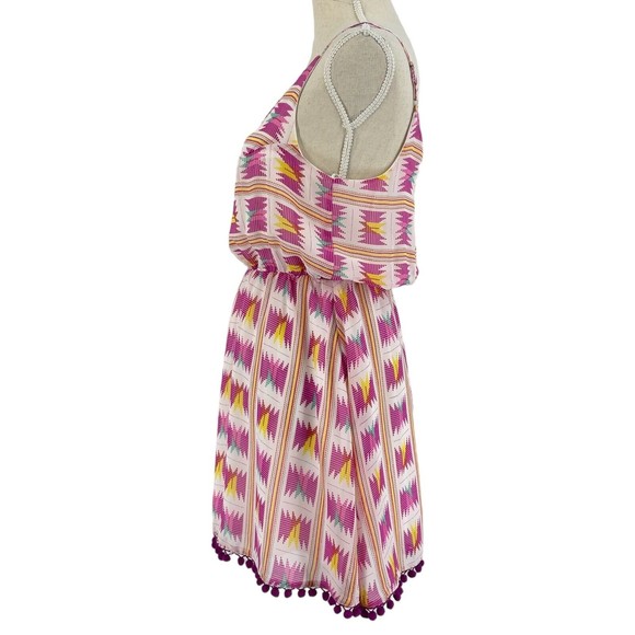 Ocean Drive Womens Fit Flare Sleeveless Dress Bright Aztec Print Size Medium - Picture 7 of 9